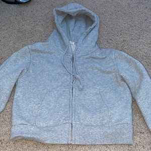gray pacsun cropped zip up